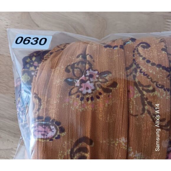 Mudd Womens Long Sleeve Tunic Romper Sz Medium Junior Floral Cottage Boho Orang - Picture 14 of 14